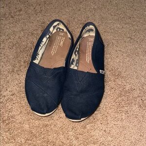 TOMS Dark Blue Canvas Slip-Ons